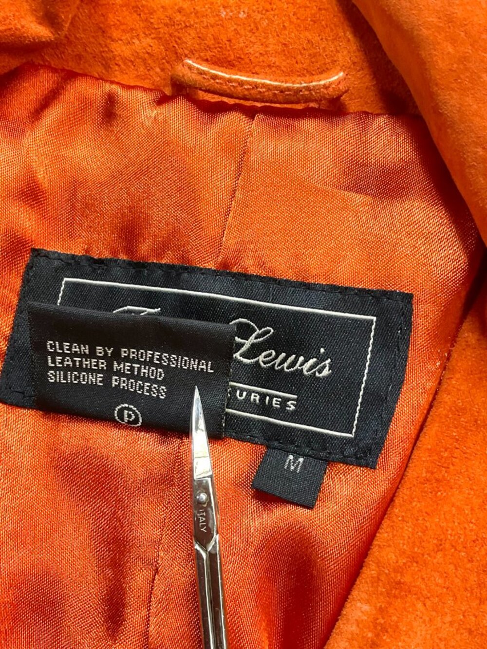 Bernardo Suede Jacket Blazer Orange Leather (M) - Picture 8 of 9